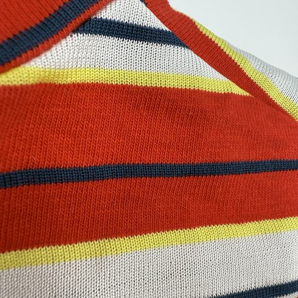 Rampage Vintage Deadstock Crop Top size Medium Highneck Red multi Stripe zipper - Picture 3 of 11